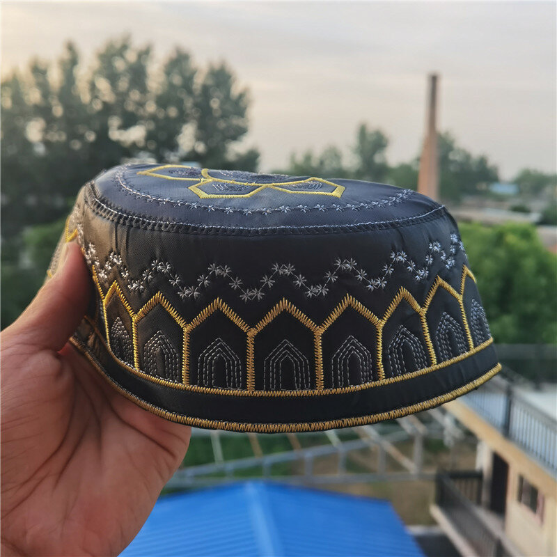 4シーズンのイスラム教徒の帽子,刺繍されたイスラム教徒の帽子,男性の祈りのためのビーズの帽子