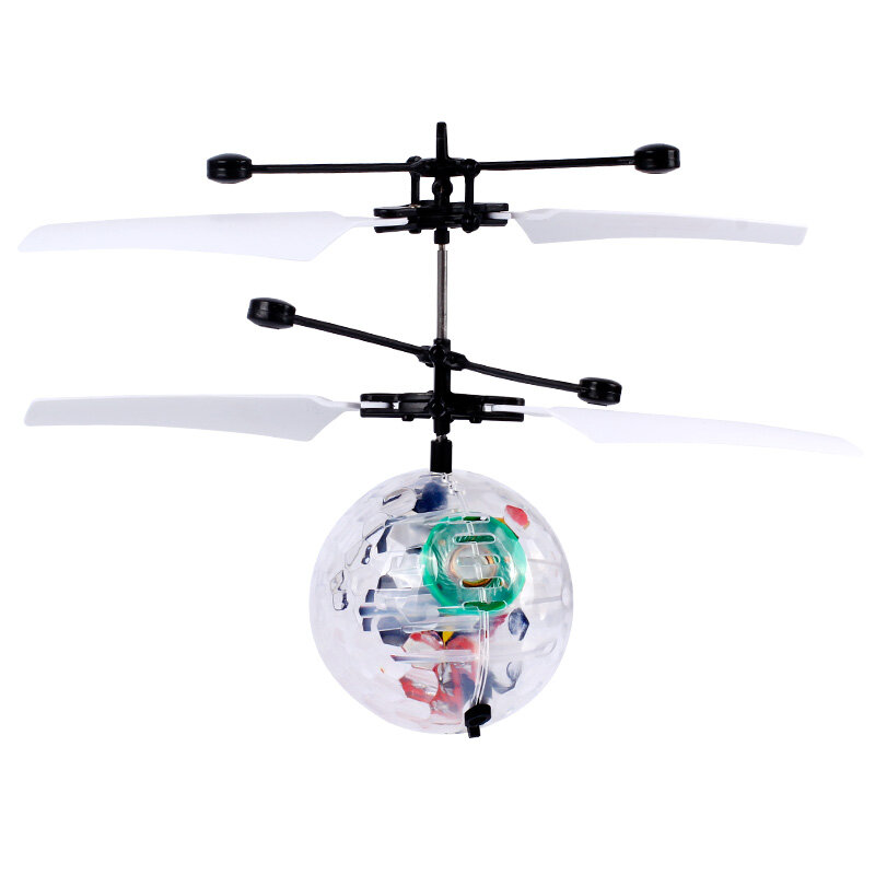 Kolorowa Mini błyszczący dron kryształowe światło z kulką indukcyjną Quadcopter dron dron latający helikopter zabawki dla dzieci