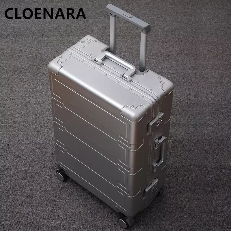 Męska walizka COLENARA nowa całkowicie aluminiowa stop magnezu 20 "24" 28-calowa uniwersalna walizka na kółkach torba na pokład kobiet