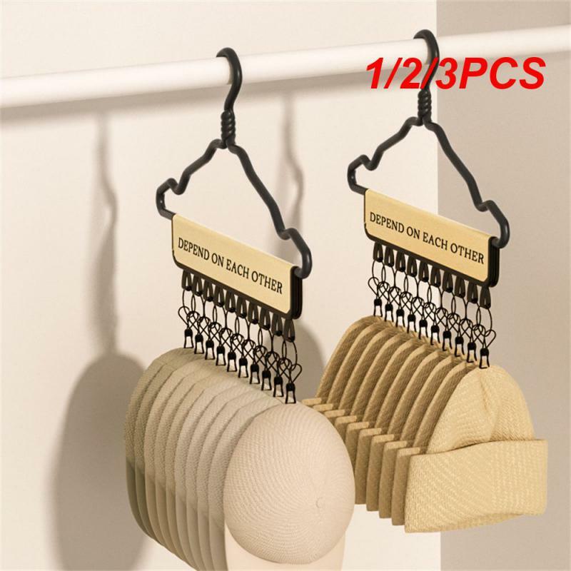 1/2/3PCS Hat Rack Easy To Carry Adjustable Storage Easy To Use Collectibles Multi Clip Hanger Non-woven Fabric + Iron