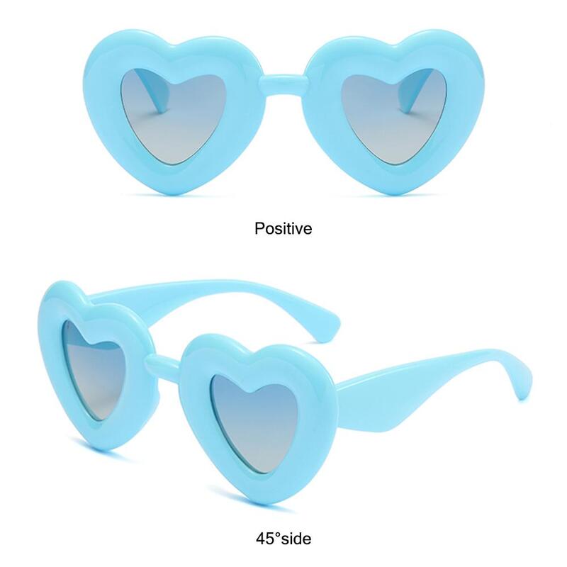 Heart-Shaped Inflated Sunglasses Trendy UV400 Protection Thick Frame Chunky Sun Glasses Funny Shades for Women
