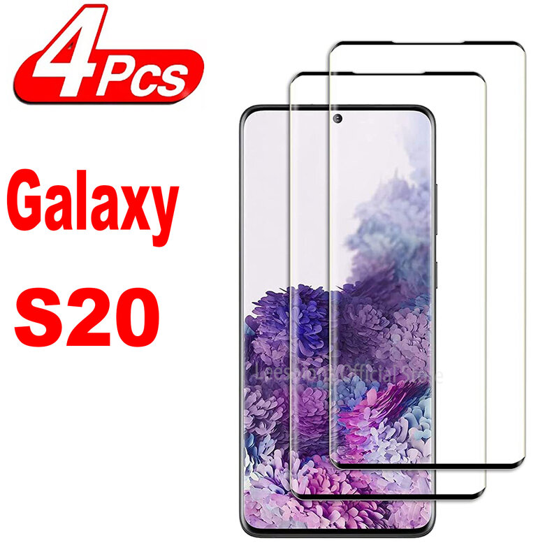 Protetor de Tela para Samsung Galaxy S20, Película de Vidro Temperado, 9999D, 1 Pc, 4Pcs