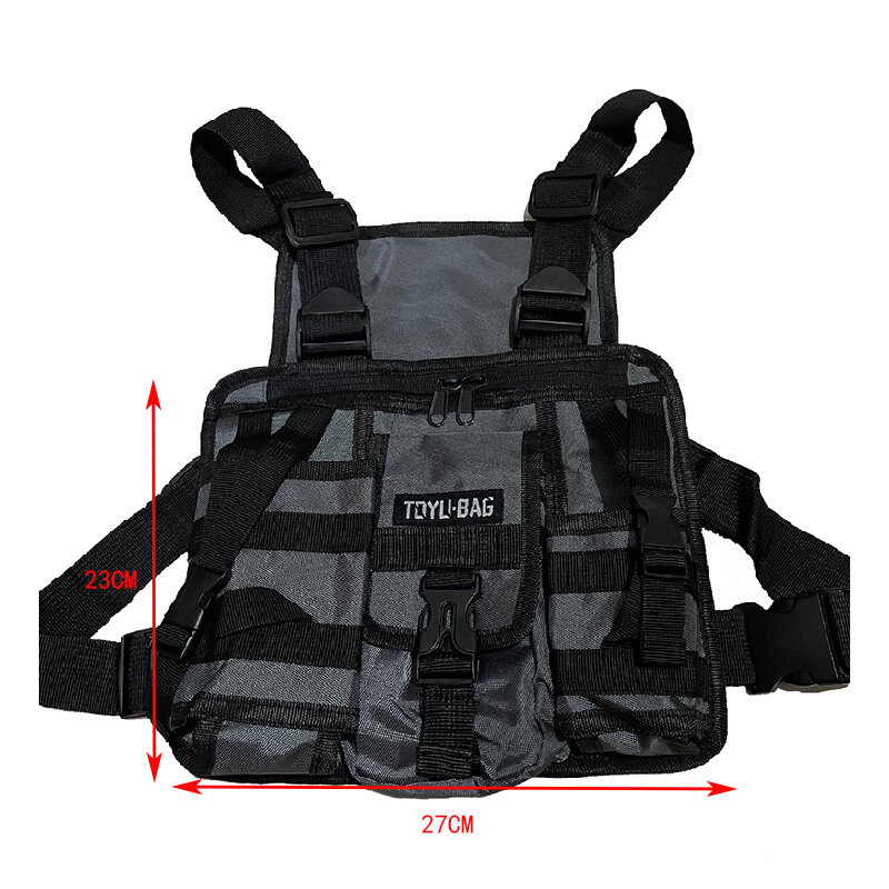 CCRXRQ Hip-hop Streetwear Men Chest Bags 2023 New Fashion Unisex Tactical Vest Backpacks Multi-function Sport Travel Chest Pack