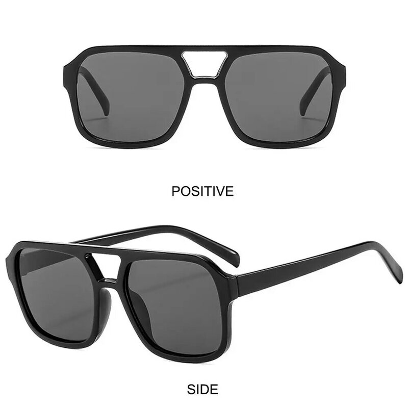 Kacamata hitam penerbangan persegi pelindung UV400, kacamata hitam trendi gaya Ins bingkai besar 70 untuk pria dan wanita