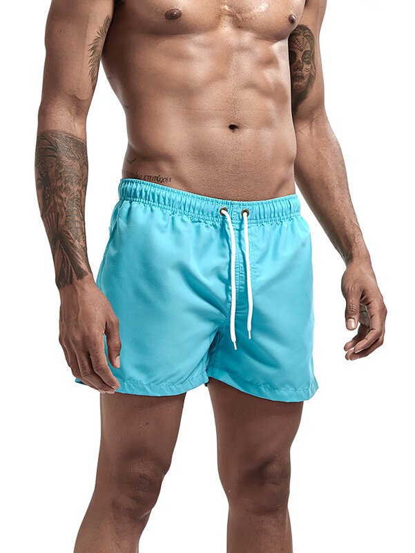 Roupa de banho respirável de cintura baixa masculina, calções de praia masculino, roupa de banho sexy masculino, moda praia, calções, 2022