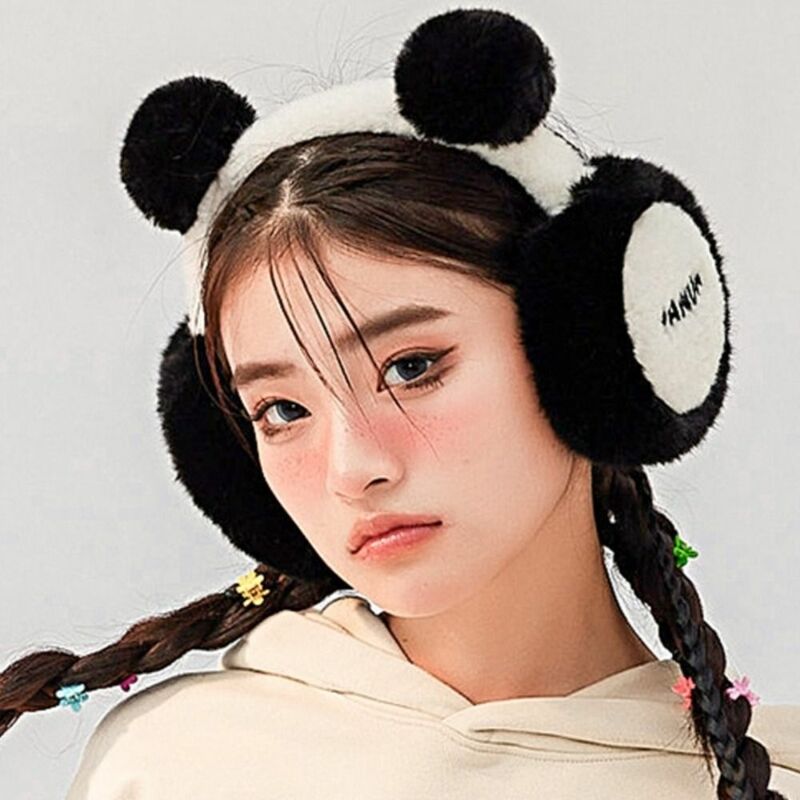 Earmuffs de pelúcia dobrável panda, Earflap panda quente, estilo nacional, lindo aquecedor de ouvido, inverno, novo