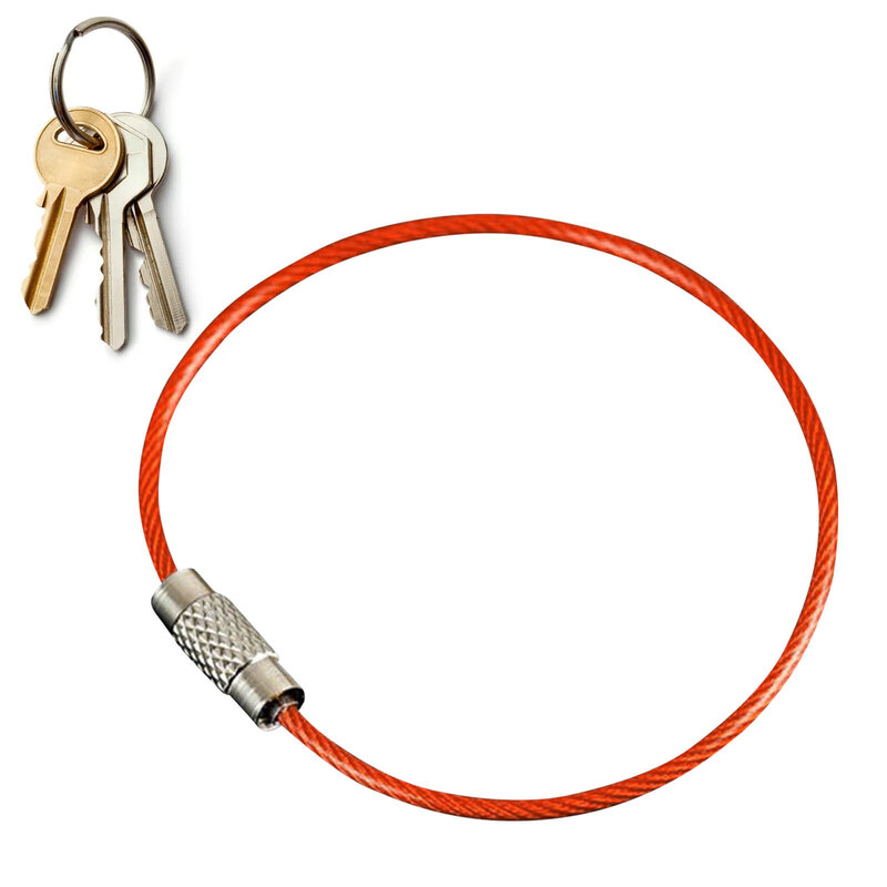 Красочные кольца для ключей, проводные брелоки, кабели, уличный инструмент, кольца для ключей, петля для улицы, туризма, кемпинга, бирка для багажа, длина кабеля: 5,9