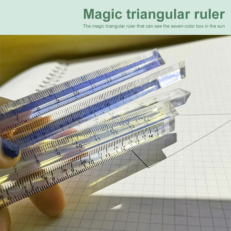 15cm Simple Transparent Triangle Ruler Student Drawing Measuring Ruler Examination Office Ruler Stationery School Supplies
