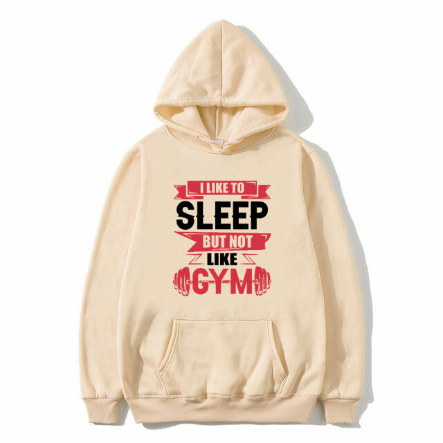 Engraçado eu gosto de dormir, mas não como ginásio Meme Graphic Hoodie, hoodies de algodão casual masculino, moletom de fitness feminino