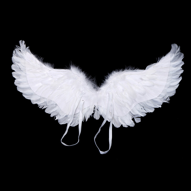 Dzieci impreza dla dorosłych połknąć białe skrzydła anioła z piór Halo magiczne różdżki Cosplay elastyczne paski ślub Halloween Boże Narodzenie urodziny