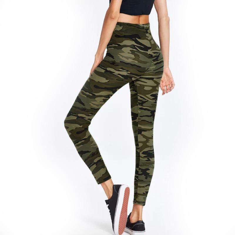 Double-Headed Invisible Zipper for Field Dating Women Camouflage Leggings Fitness Military Army Green Pants Workout Pant