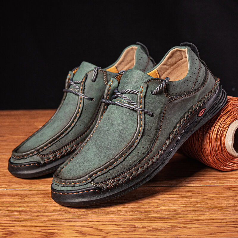 Sapatos de couro feitos à mão dos homens tênis casuais conforto condução sapato mocassins de couro macio calçados masculinos