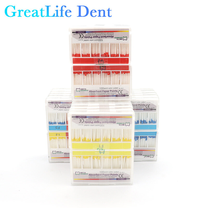 نقاط ورقية ماصة من Gu-tta ، مورد مواد طب الأسنان ، Gu-tta ، F1 F2 F3 F4 F5 ، 10 صندوق