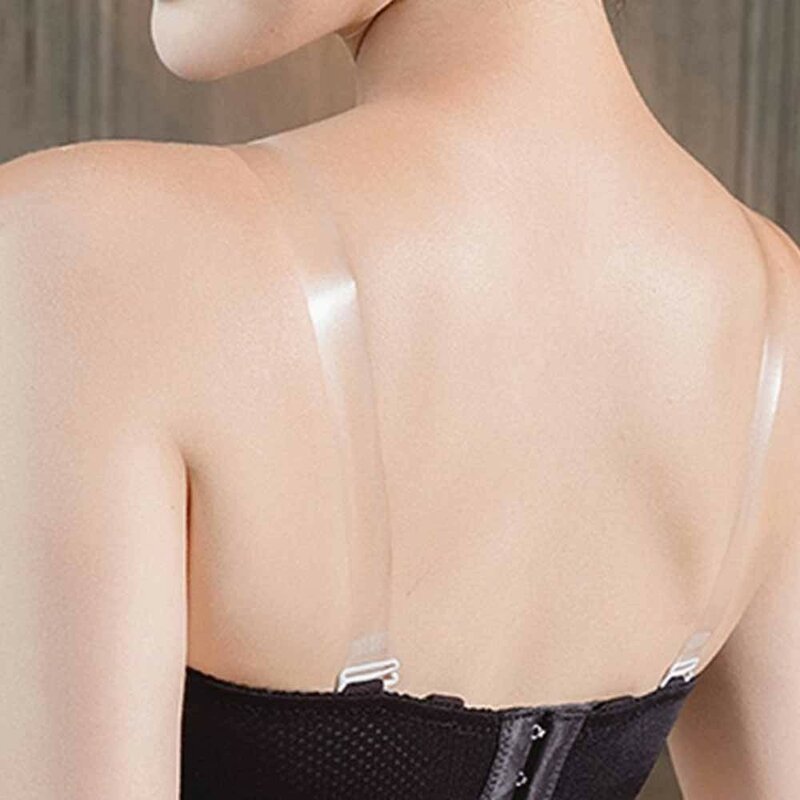 Women Buckle Bra Straps Belt Transparent Women\'s Elastic Adjustable Silicone Underwear Strap High Elastic Bra Button