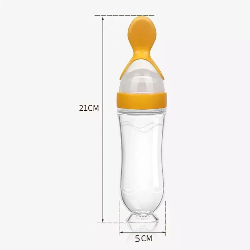Сжимаемая бутылка для кормления новорожденных силиконовая тренировочная ложка для риса, хлопьев, пищи, добавка, кормушка, безопасная Полезная посуда для детей