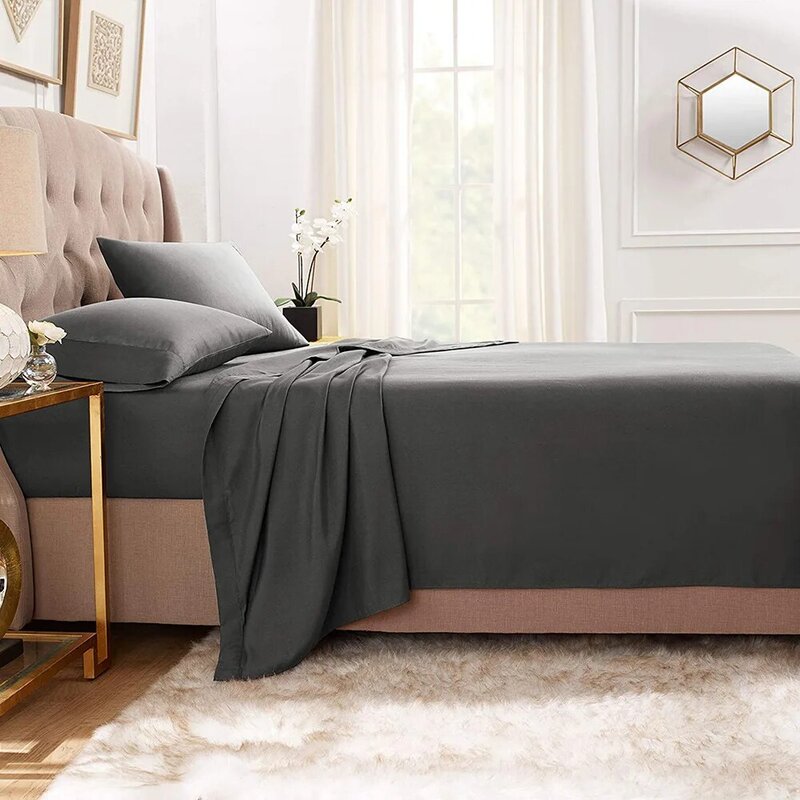 Almofadas de cama de poliéster algodão grosso, fronha ultra macia, padrão, rainha, rei, sólido, cor pura, envelope