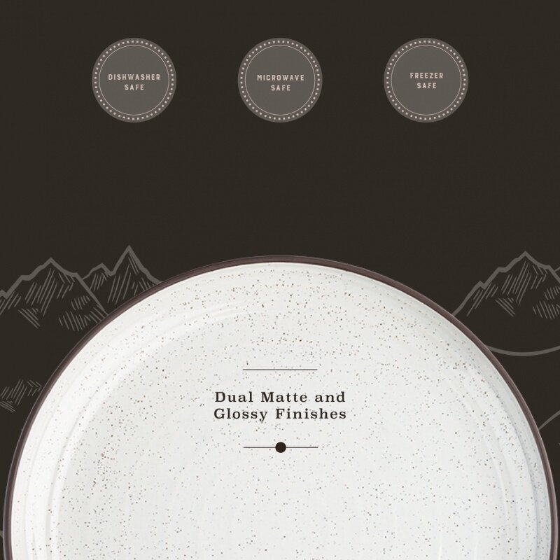 Service de vaisselle en céramique 12 pièces, collection Beth de Yellowstone