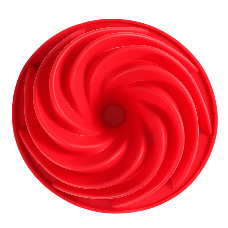 Molde de silicona con forma de espiral grande 3D, herramientas para hornear, forma de ciclón, 10 pulgadas