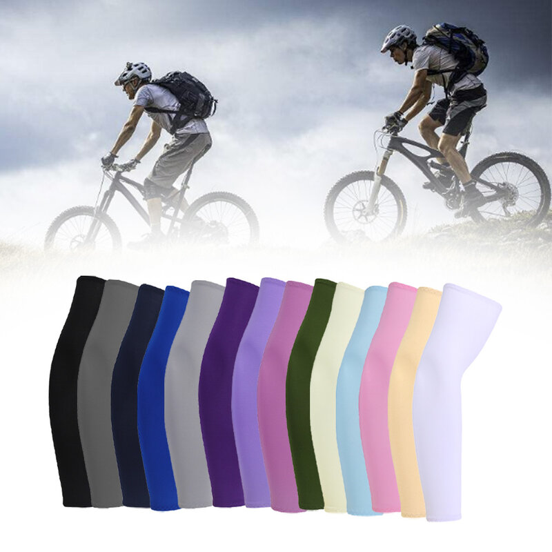 1 Pair Unisex Outdoor Sports Arm Sleeves UV  Ice Silk Sun Protection Arm Covers Cycling Running Fishing Breathable Elbow Cover