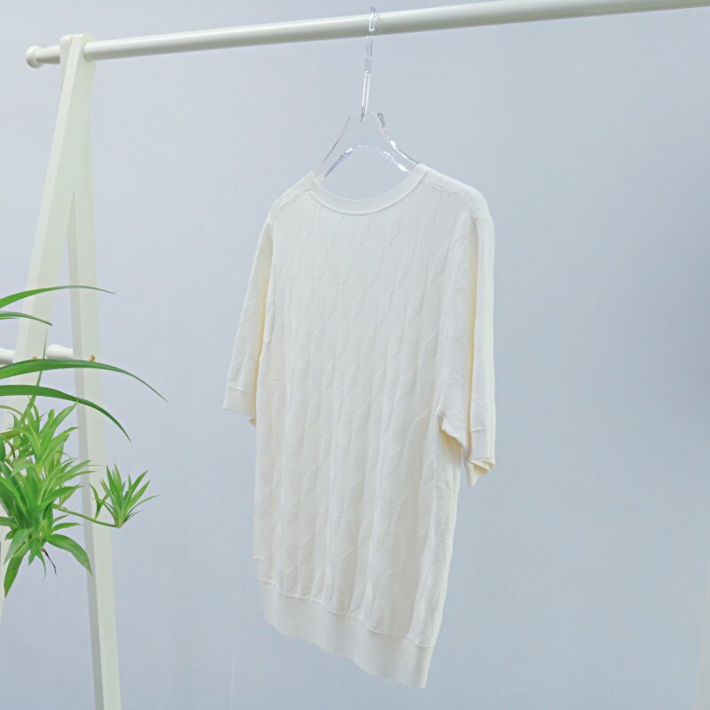 YG-Camisola feminina de malha com gola redonda, top branco simples, elegante, casual, manga curta, nova moda, frete grátis, verão, 2022