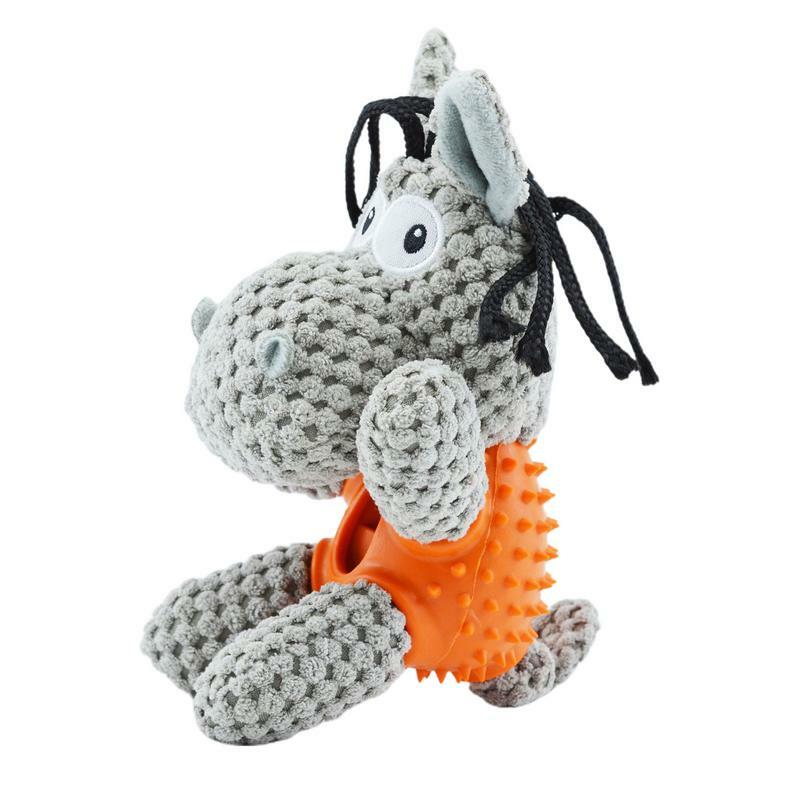 Stuffed Donkey Dog Toy Puppy Chew Toy Dog Squeaky Toys Interactive Dog Chew Toy Leakage Food Toy Chew Teething Toy For Puppy