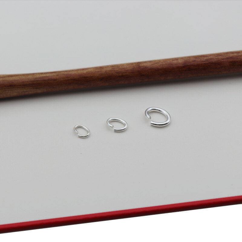 1 buah padat 925 perak murni bentuk Oval cincin lompat perhiasan DIY menemukan komponen membuat