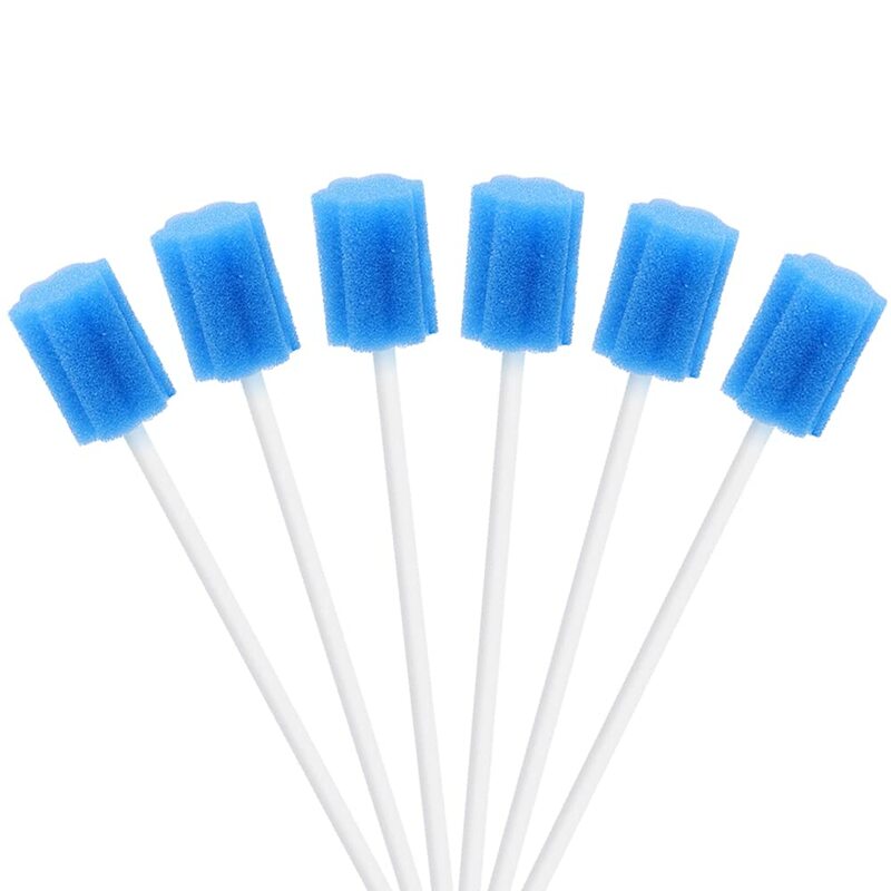 100 unidades de esponjas desechables de limpieza bucal con bastoncillo de cuidado de esputo, cepillo de espuma de limpieza oral, cepillo de limpieza de copas, herramienta de cuidado de la piel.