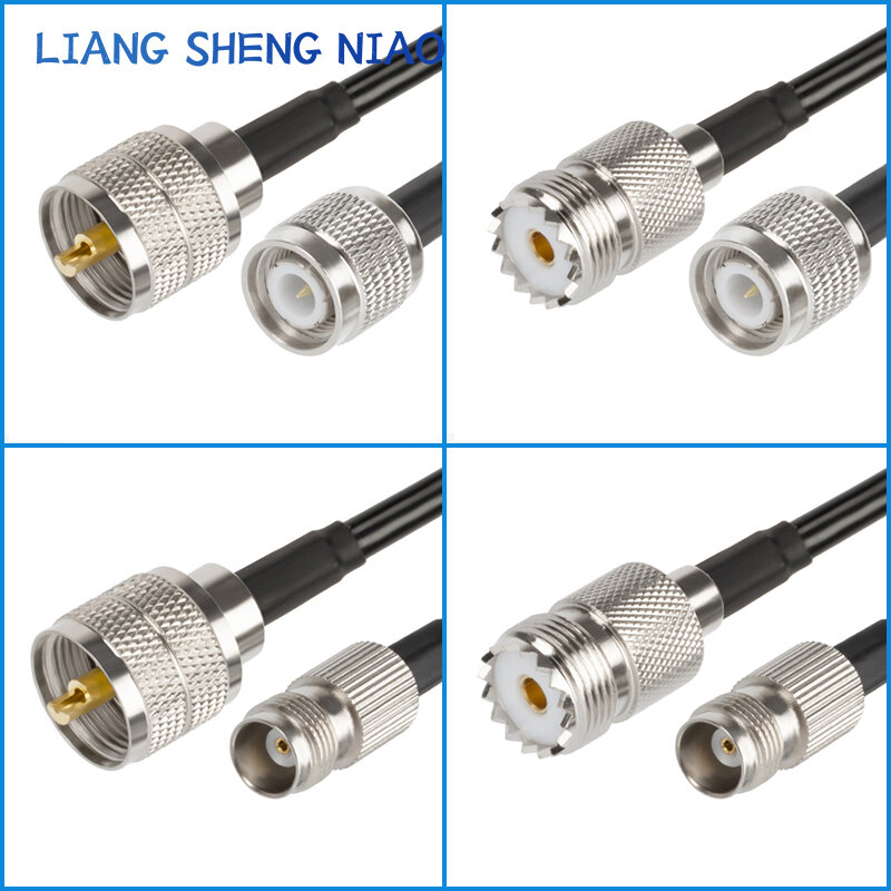 Câble coaxial RG58 TNC mâle vers UHF mâle femelle, connecteur en queue de over, ligne de câble mâle UHF vers SL16, 0.2m-30m