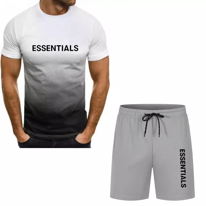 Herrenmode personal isierte kurz ärmel ige T-Shirt saisonale Set Kleidung personal isierte Name 3D-Druck Freizeit Sport T-Shirt