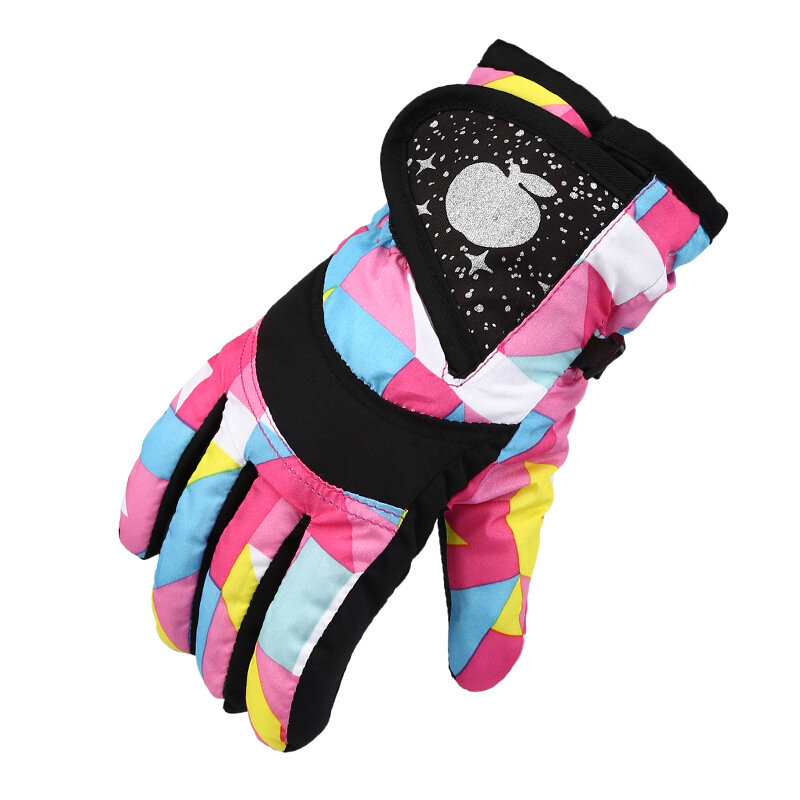 Детские водонепроницаемые теплые перчатки для мальчиков и девочек, зимние профессиональные лыжные перчатки, Детские ветрозащитные перчатки для катания на лыжах и сноуборде 3-7 лет