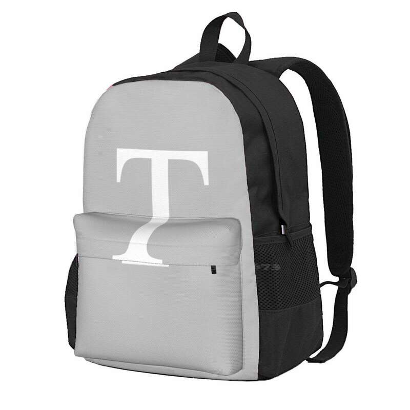 Silbergrau Grund monogramm t Teen College-Student Rucksack Laptop Reisetaschen minimale grundlegende einfache weiße silbergraue Hintergrund