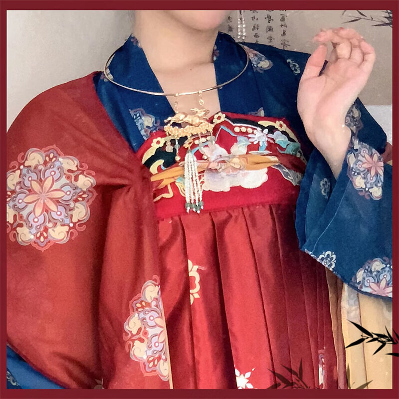 Hanfu chinois traditionnel pour femme, tenue féminine, cosplay d'Halloween vintage, représentation sur scène, impression de fleurs, princesse financièrement dégradée