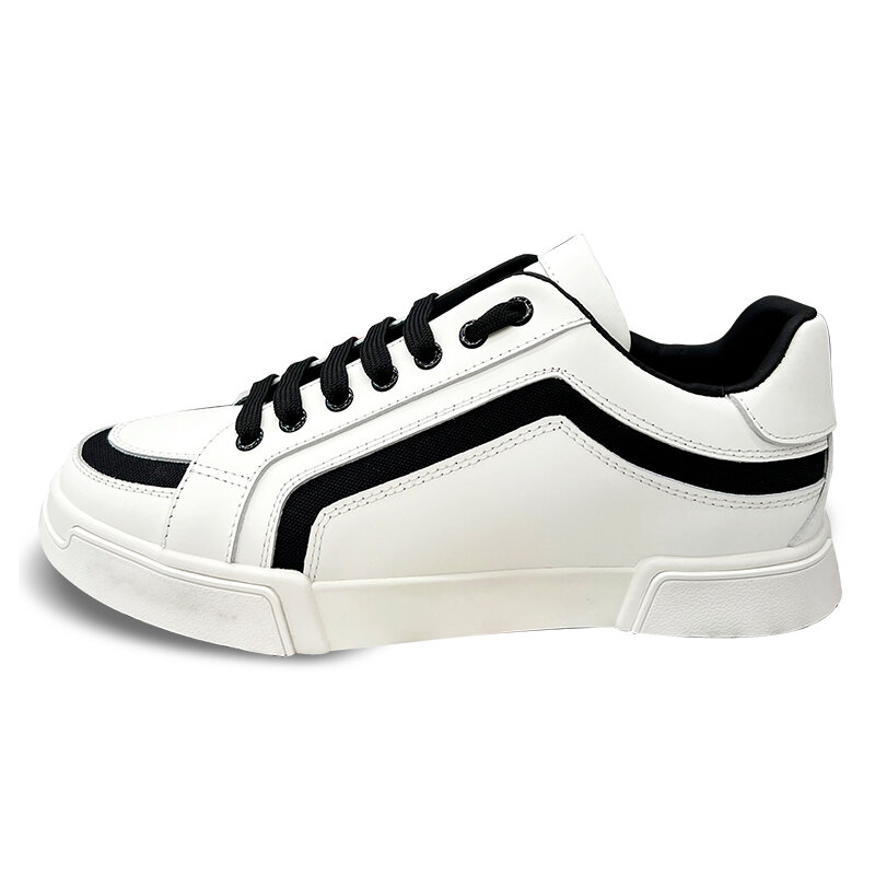 Wysokiej jakości obuwie sportowe damskie skórzane 2024 wiosna nowe buty mały biały płaskie buty sznurowane ręcznie malowane rozmiar 35-46