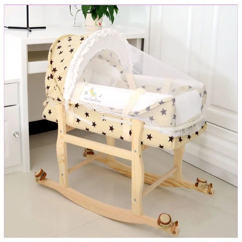 Keranjang bayi, tempat tidur bayi baru lahir dengan jaring nyamuk