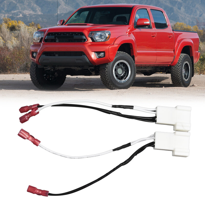 2x 4Pin Dash Front Speaker Wire Harness Cable Adapter For Toyota For Tacoma 2016-2019 Harness Adapter Install Component Speakers