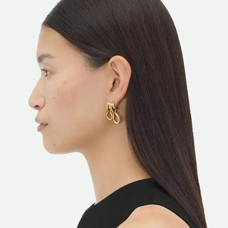 Boucles d'oreilles de luxe plaquées or 24 carats pour femmes, bijoux irréguliers, qualité supérieure, créateur européen, tendance, nouveau, 2024