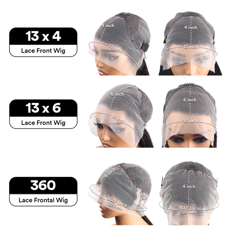 Peruca frontal de onda profunda solta para mulheres, 360 perucas encaracoladas sem cola, cabelo humano, renda HD 13x6, 13x4, 30 ", 40"