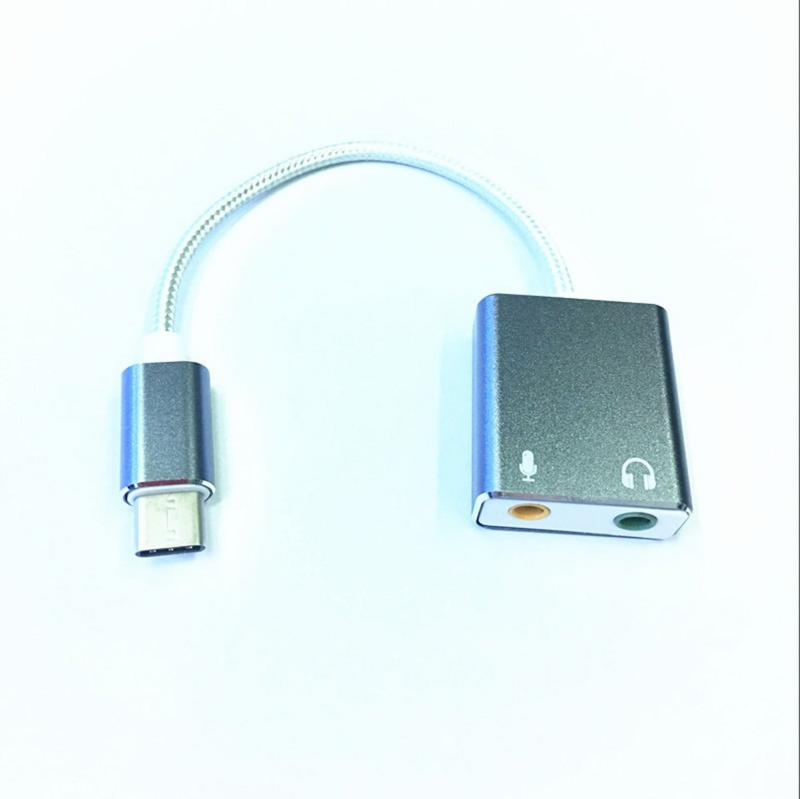 Usb tipo c tipo-c adaptador de placa de som externo cartão de áudio USB-C a jack 3.5mm fone de ouvido micphone para portátil macbook pro