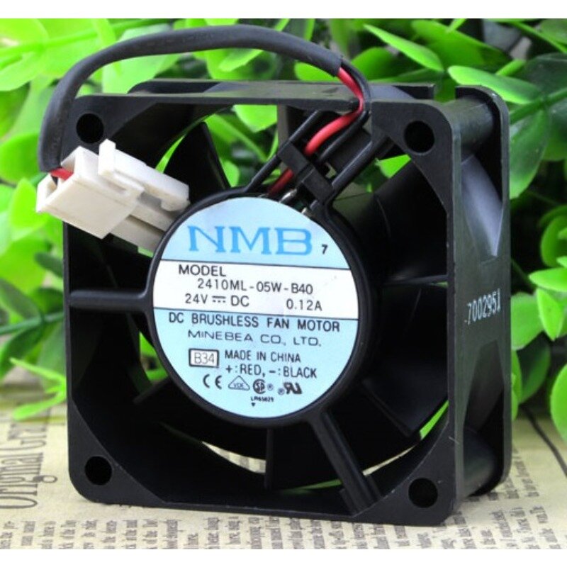 Original New Cooler Fan for NMB 2410ML-05W-B40 6025 24V 0.12A Frequency Converter Cooling Fan 60*60*25MM