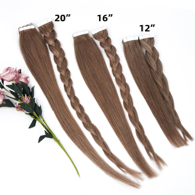 AW Tape In Human Hair Extensions Black Blonde Non-Remy Seamless European Skin Weft Soft Human Hair Natural Hair Extensions 10pcs