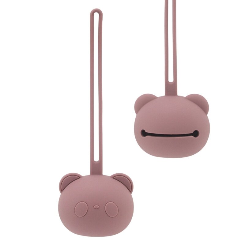 F62D Portaciuccio per bambini Cartoon Panda Shape Porta massaggiagengive in silicone Capezzolo per neonati Contenitore per Hol