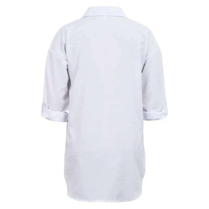 Женская мешковатая рубашка на пуговицах с длинным рукавом, Женская Повседневная Свободная простая блузка, топы