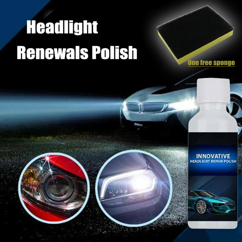 車のヘッドライト修復液,50ml,自動ヘッドライト研磨,光修復の簡単な復元
