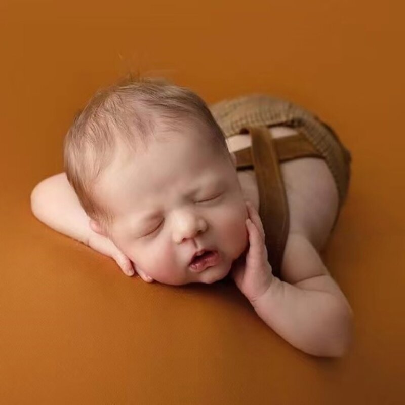 HUYU Conjunto 2 peças calças para sessão fotos bebê recém-nascido menino com chapéu e adereços fotográficos