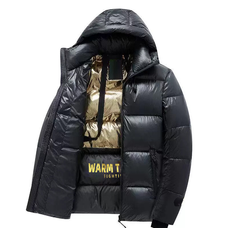 Мужская Утепленная куртка с капюшоном, черная Повседневная утепленная парка, теплая куртка на зиму 2023