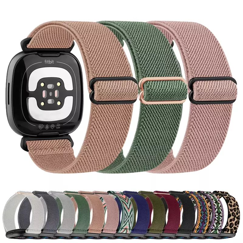 Cinturino per orologio in Nylon elastico per Fitbit Versa 3/Versa bracciale a 4 cinturini per Fitbit Sense/ Sense 2 cinturino cinturino di ricambio per il polso