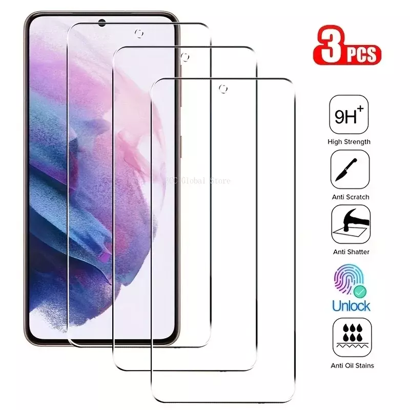 3Pcs Screen Protectors For Samsung Galaxy S22 S21+ S23 Ultra Tempered Glass For Samsung S20 S10E S8 S9 Protective Film