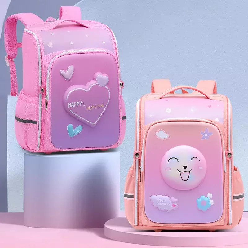 Tas sekolah anak perempuan dan laki-laki, ransel cetakan merah muda Unicorn, tas sekolah anak SD tahan air untuk anak perempuan