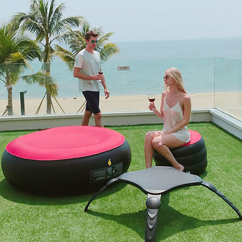 Inflatable Tables and Chairs Furniture Outdoor Lazy Inflatable Sun Loungers Beach Camping Travel Portable Folding Mattress Sofa