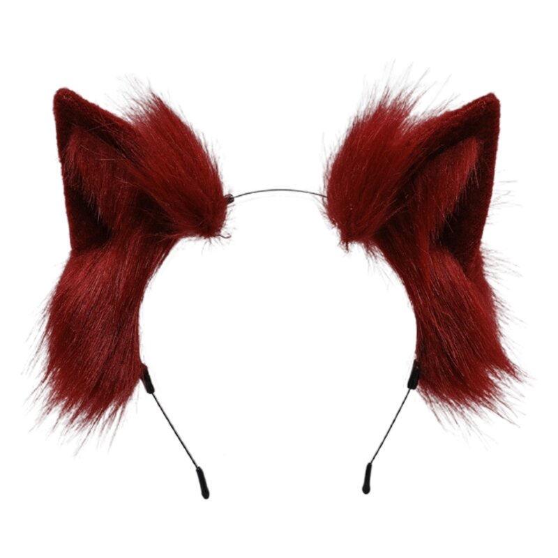 Fait à la main pour chat fausse fourrure oreilles bandeau couleur unie moelleux peluche cheveux cerceau Anime déguisement fête